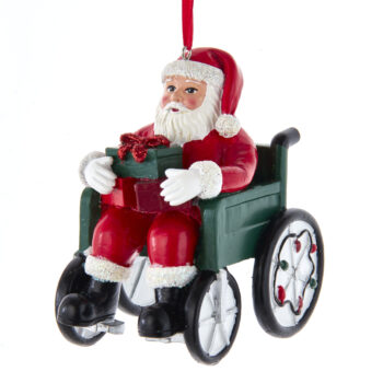 Santa Wheelchair Ornament