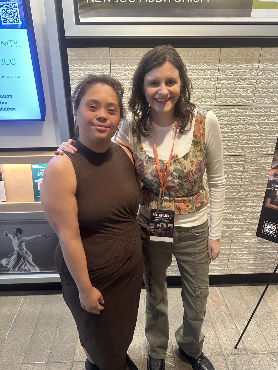 Laura and Lillian smiling together for a photo at the jcc manhattan